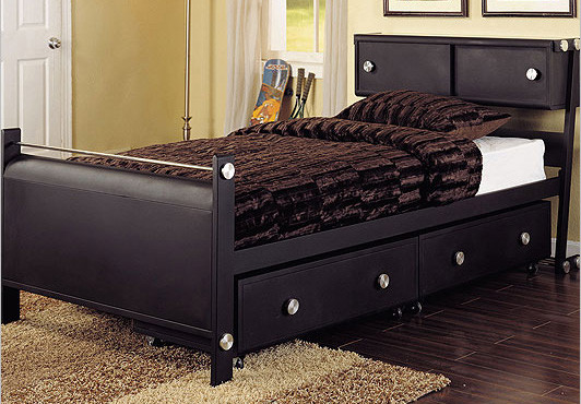 Powell Z Bedroom Bookcase Metal Bed
