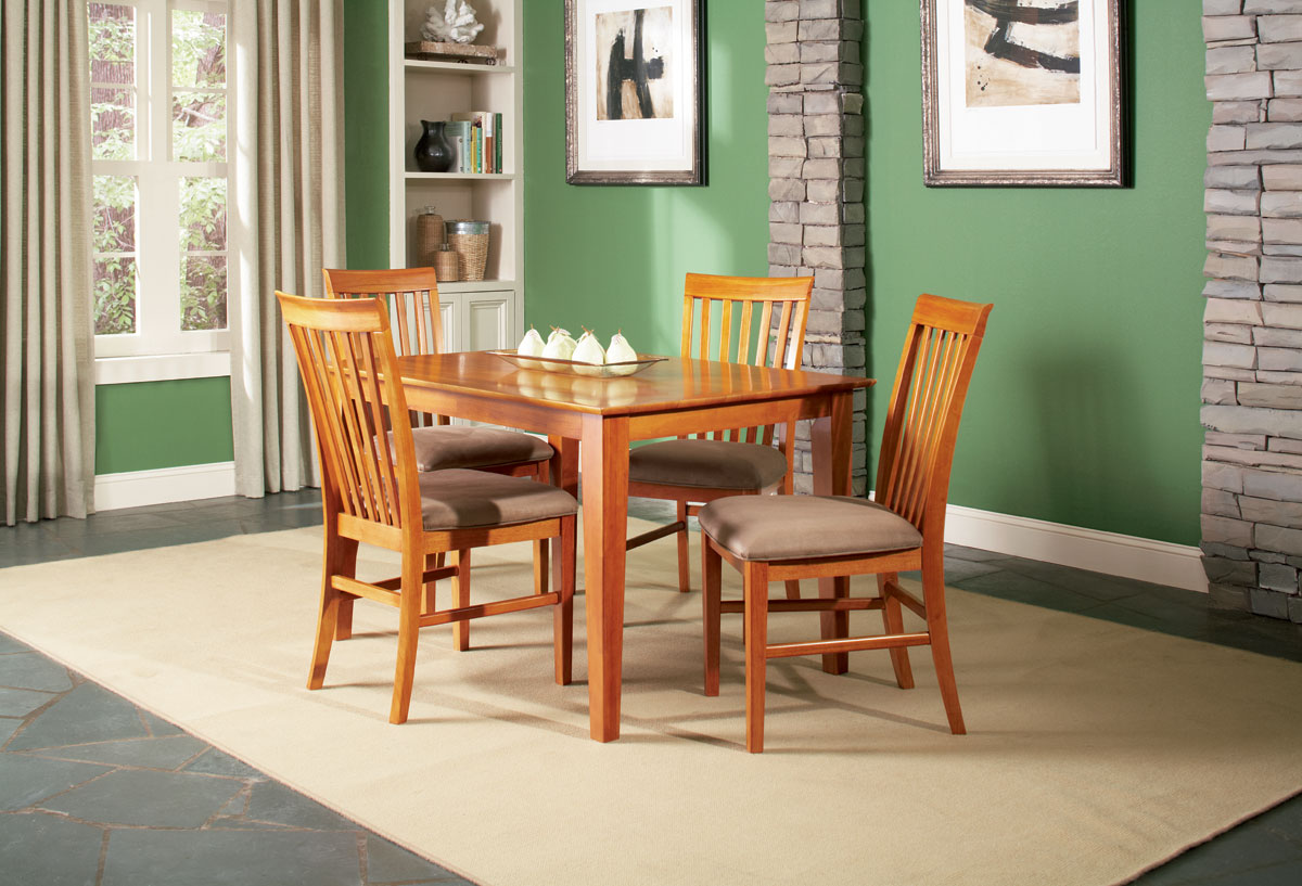 Atlantic Furniture Shaker Dining Table 42x78 Set with 4 Chairs