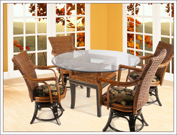Boca Rattan Biscayne Game Table and Chair Set - FREE Inside Delivery! by Boca Rattan