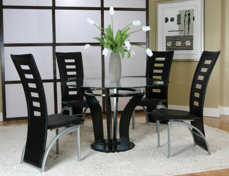 Cramco Uptown 5 Piece Dining Set Black