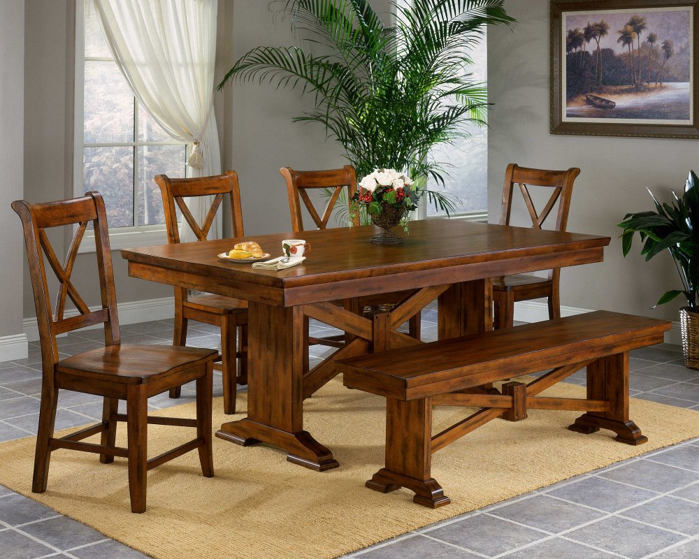 Entree Cornwall 6 piece Dining Set with Trestle Base