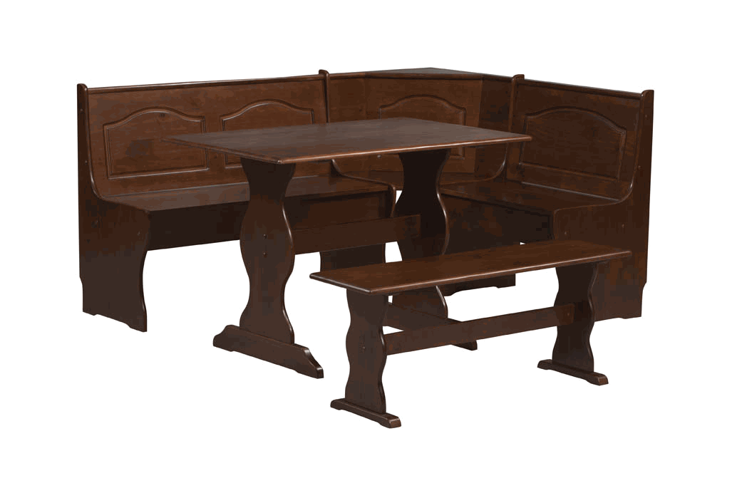 Linon Home Decor Products Chelsea Walnut Nook Set