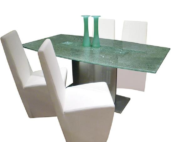 Creative Images T806CK Crackled Glass Top Dining Table