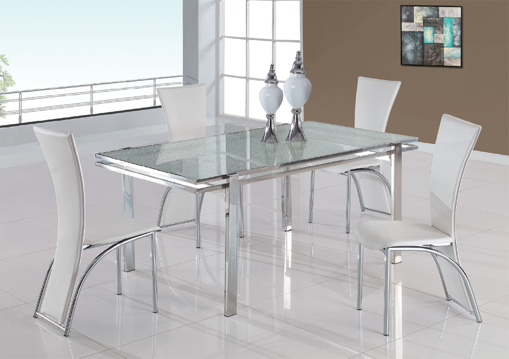 Global Furniture Crackled Glass Dining Table
