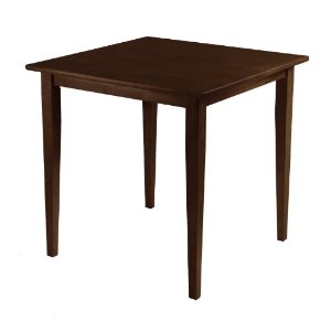 Winsome Groveland Square Dining Table Shaker Leg Antique Walnut Finish