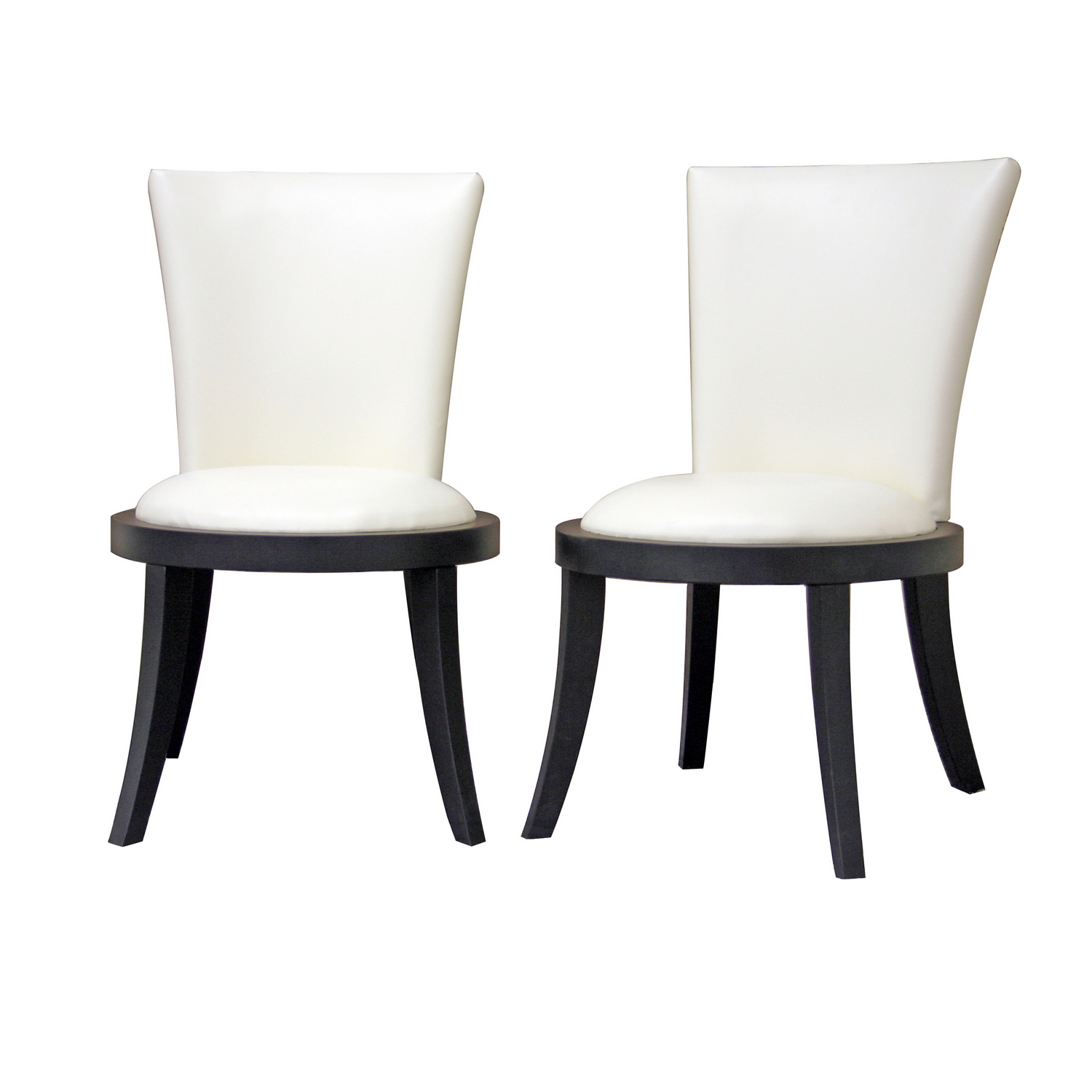 Baxton Studio Neptune Off-White Leather Modern Dining Chair (Set of 2)