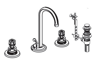 American Standard 7831000 Heritage Gooseneck Widespread Bathroom Faucet