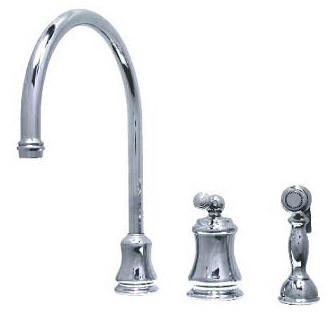 Elements Of Design Chicago Widespread Kitchen Faucet with Brass Sprayer