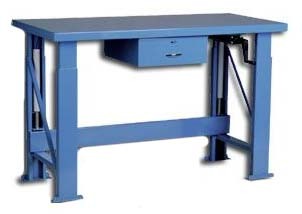 Heinrich Brothers Ergonomic Hydraulic with Wood Top Electric Workbench