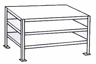 Pucel Grizzly HS Series 3 Shelves Extra Heavy Duty Worktable