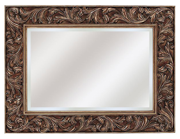 Paragon Picture Gallery Aged Gold Acanthus Leaf Beveled Decorative Wall Mirror