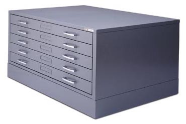 Mayline Group Interlocking Steel Plan 5 Drawer File Cabinet for 36 x 48 inch Sheets