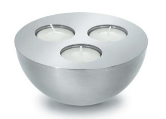 Blomus 68065 Stainless steel triple tealight holder with 3 tealights