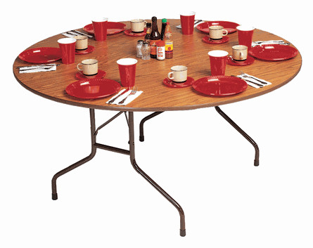 Correll 34 inch Thick Top Round High Pressure Folding Table