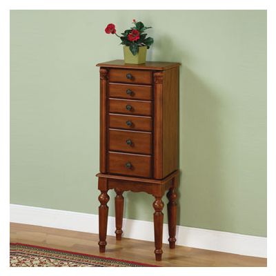 Powell Lightly Distressed Deep Cherry Jewelry Armoire