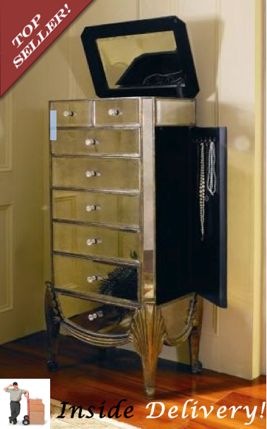 Bassett Mirror Collette Jewelry Armoire - Inside Delivery! by Bassett Mirror