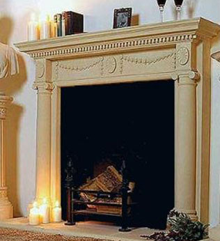 Classic Home Elements Adam Limestone Mantel Fireplace Surround - FREE Inside Delivery! by Classic Home Elements