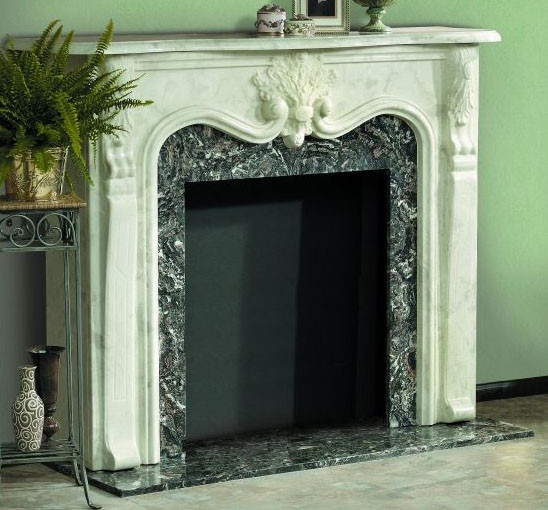 Classic Home Elements Versailles Shallow Depth Cast Marble Mantel Fireplace Surround -... by Classic Home Elements