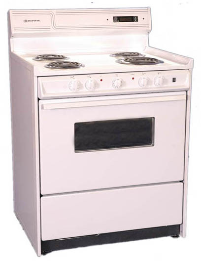 Brown 30 inch Electric Range with Oven Window and Light