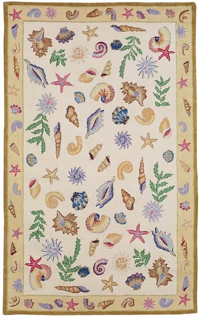 828 International Accents Sea Shells Kids Rug