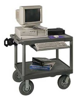 Luxor 28 inch High Heavy Duty Sit Down Mobile Computer Workstation