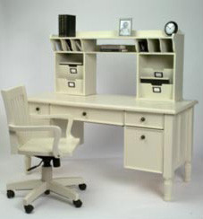 Michael Scott Berkshire Road Antique Cream Computer Desk with Hutch - FREE Inside... by Michael Scott