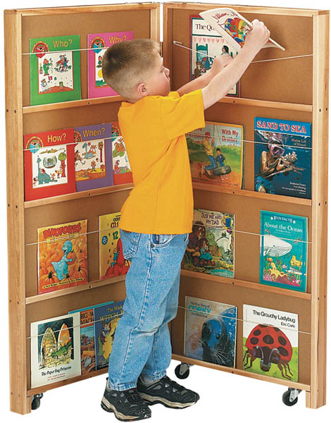 Jonti-Craft Two Section Mobile Library Children's Bookcase