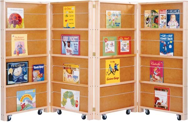 Jonti-Craft Four Section Mobile Library Children's Bookcase