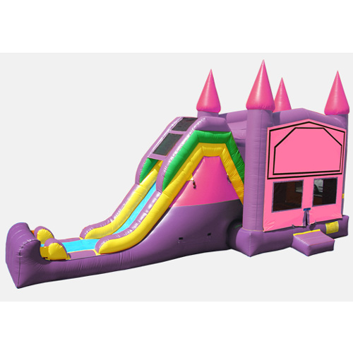 Kidwise Pink Castle Jump and Slide 2 (Commercial Grade)