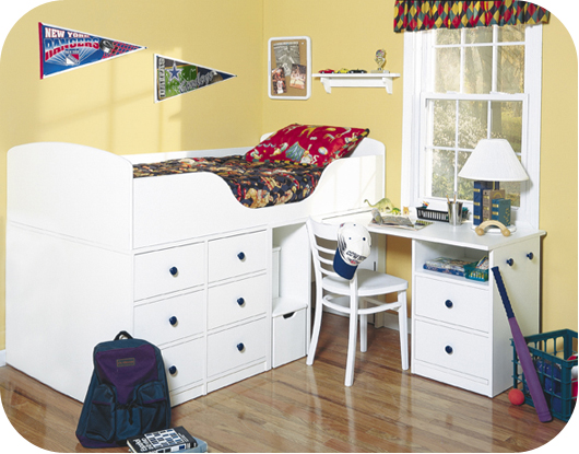 Berg Captains Bed with Pull Out Desk