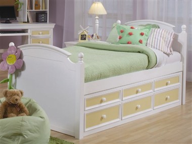 Sunset Trading Crayons Bright White Captains Bed Best Price