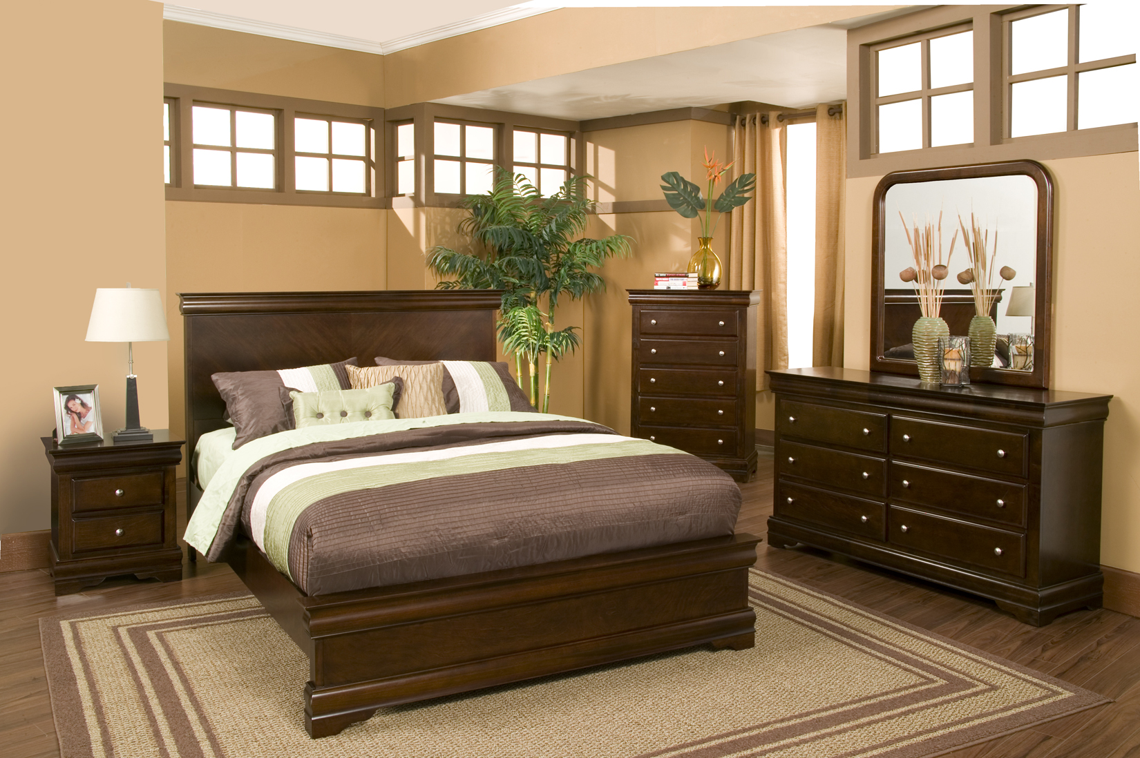 Alpine Furniture  Inc. 3206 Panel Bed in Cappuccino Best Price