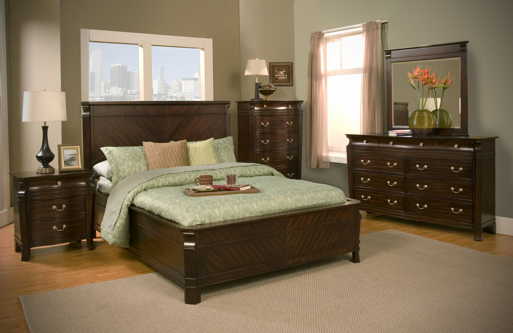 Alpine Furniture  Inc. 9000 Panel Bed in Cherry Best Price