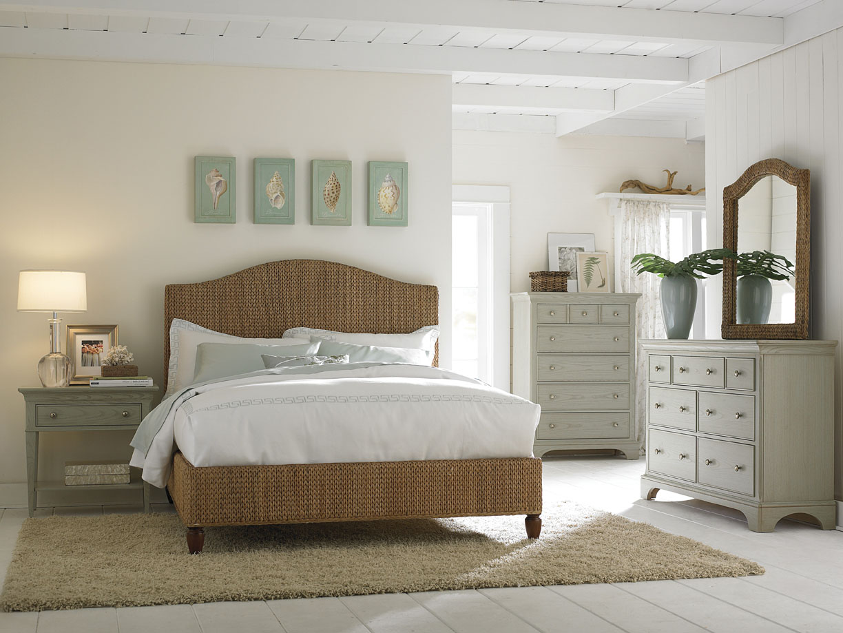 American Drew Ashby Park Banana Leaf Weave Panel Bed