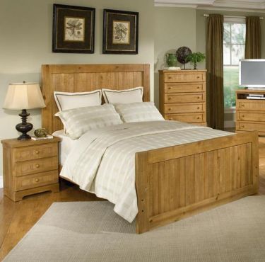 American Woodcrafters Casual Wood Weathered Stain 5/0 Panel Bed Best Price