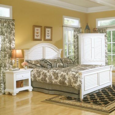 American Woodcrafters Cottage Traditions Eggshell Whit e5/0 Panel Bed Best Price