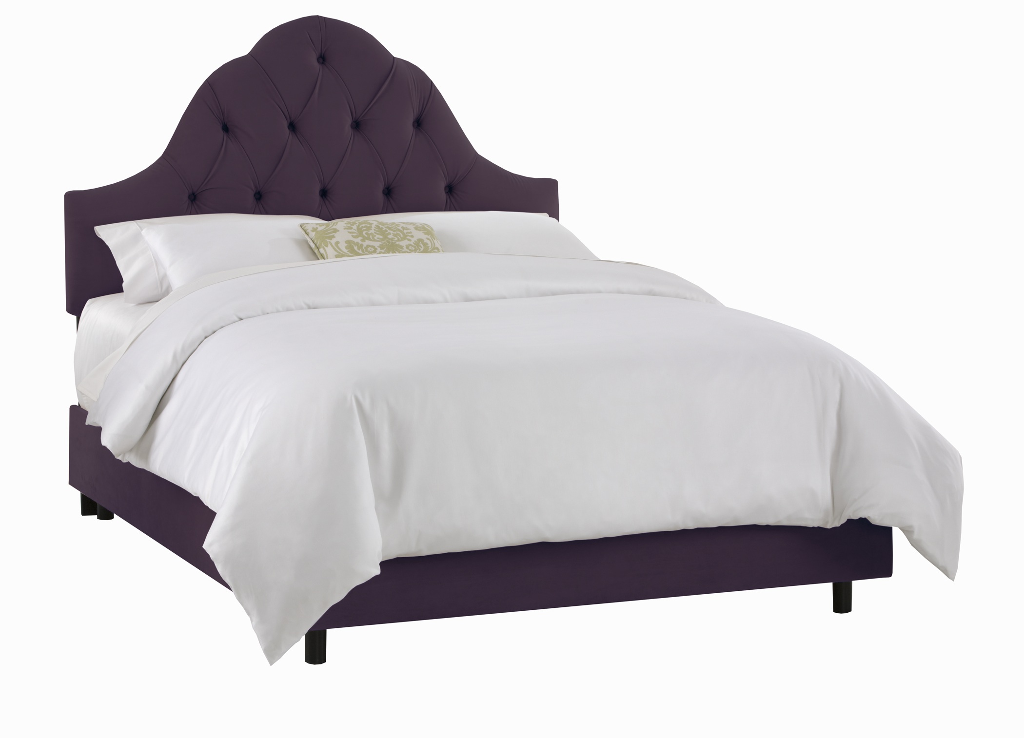 Skyline Furniture Arch Tufted Bed in Velvet Aubergine Best Price