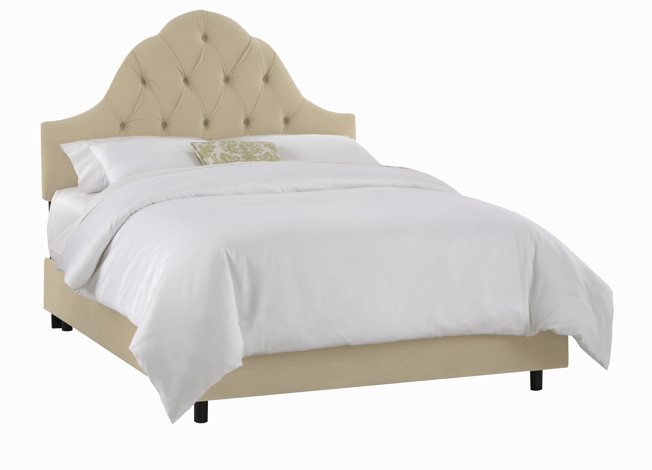 Skyline Furniture Arch Tufted Bed in Velvet Buckwheat Best Price