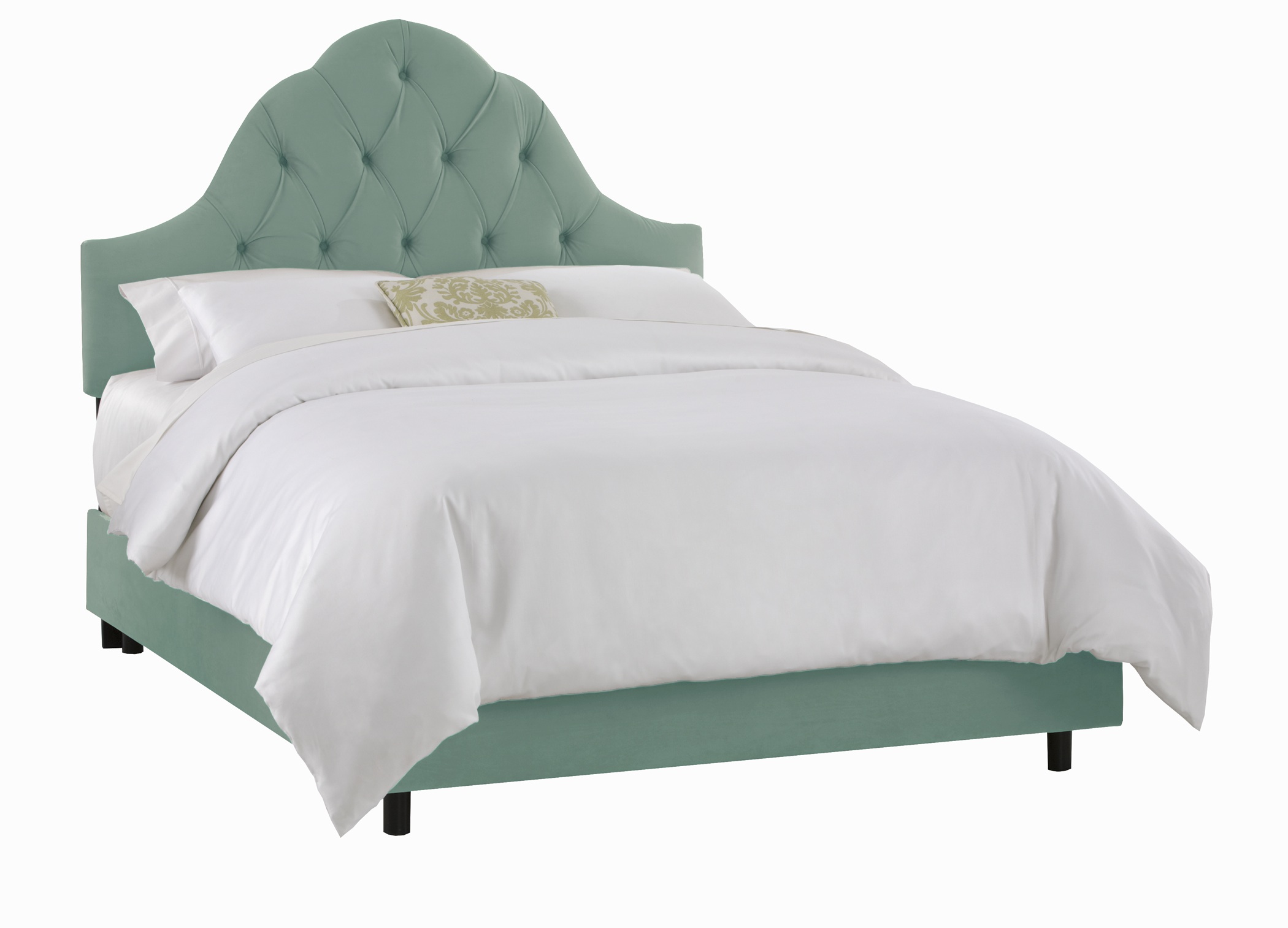 Skyline Furniture Arch Tufted Bed in Velvet Caribbean Best Price