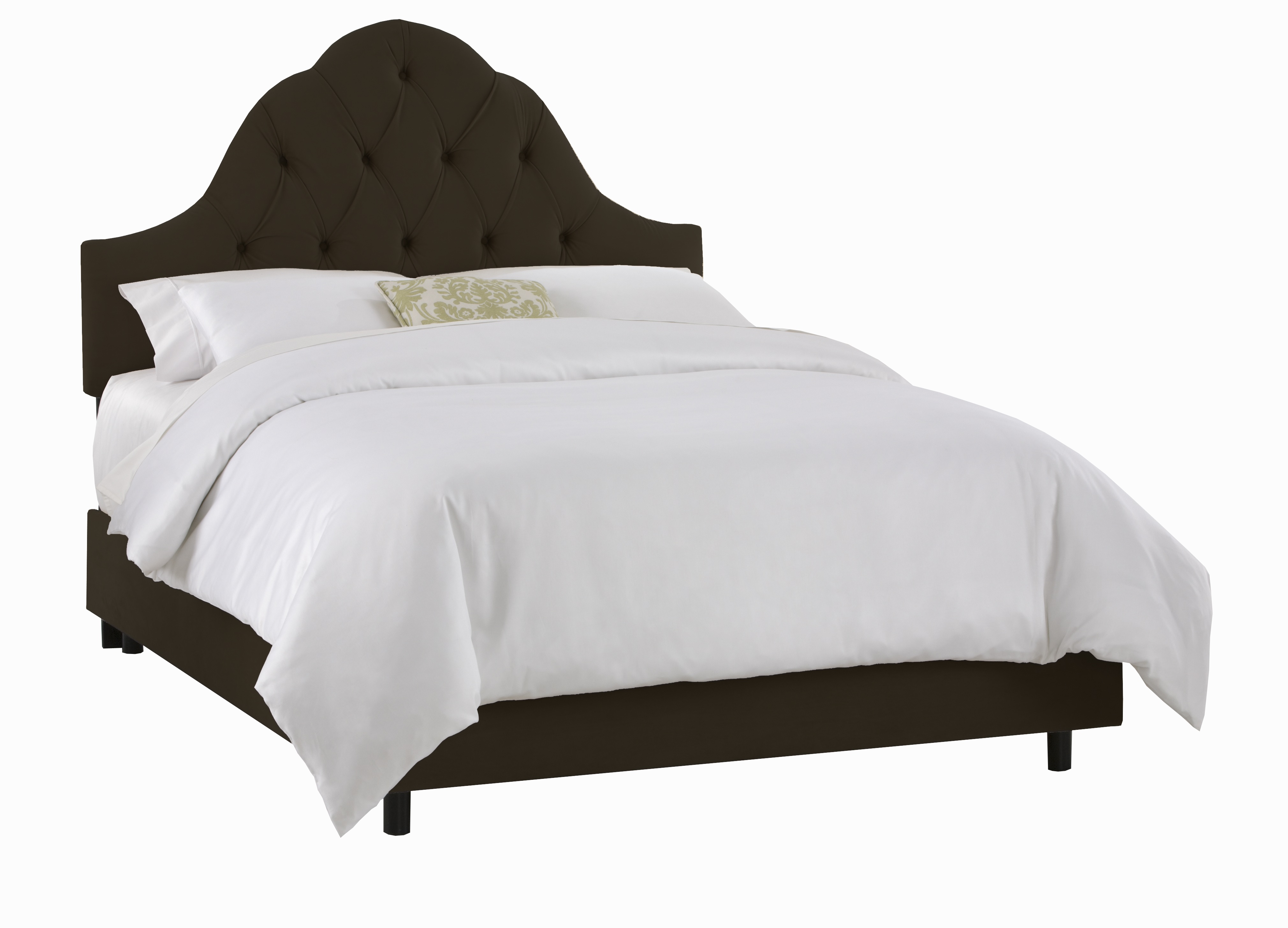 Skyline Furniture Arch Tufted Bed in Velvet Chocolate Best Price