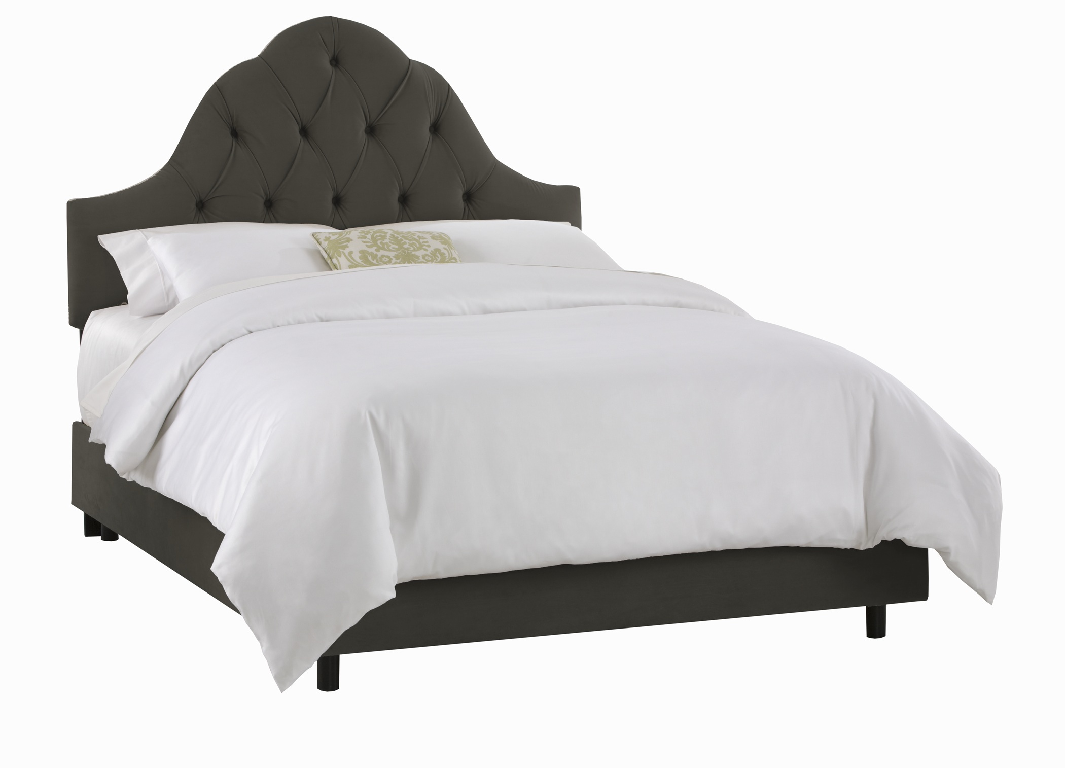 Skyline Furniture Arch Tufted Bed in Velvet Pewter Best Price
