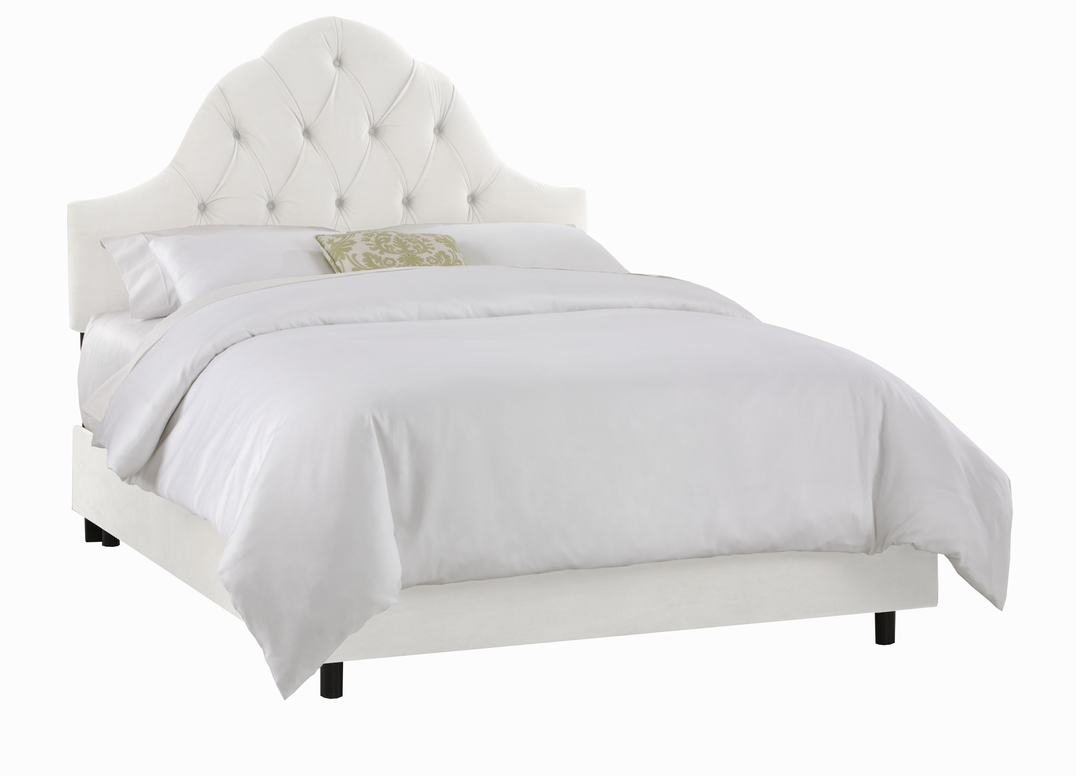 Skyline Furniture Arch Tufted Bed in Velvet White Best Price