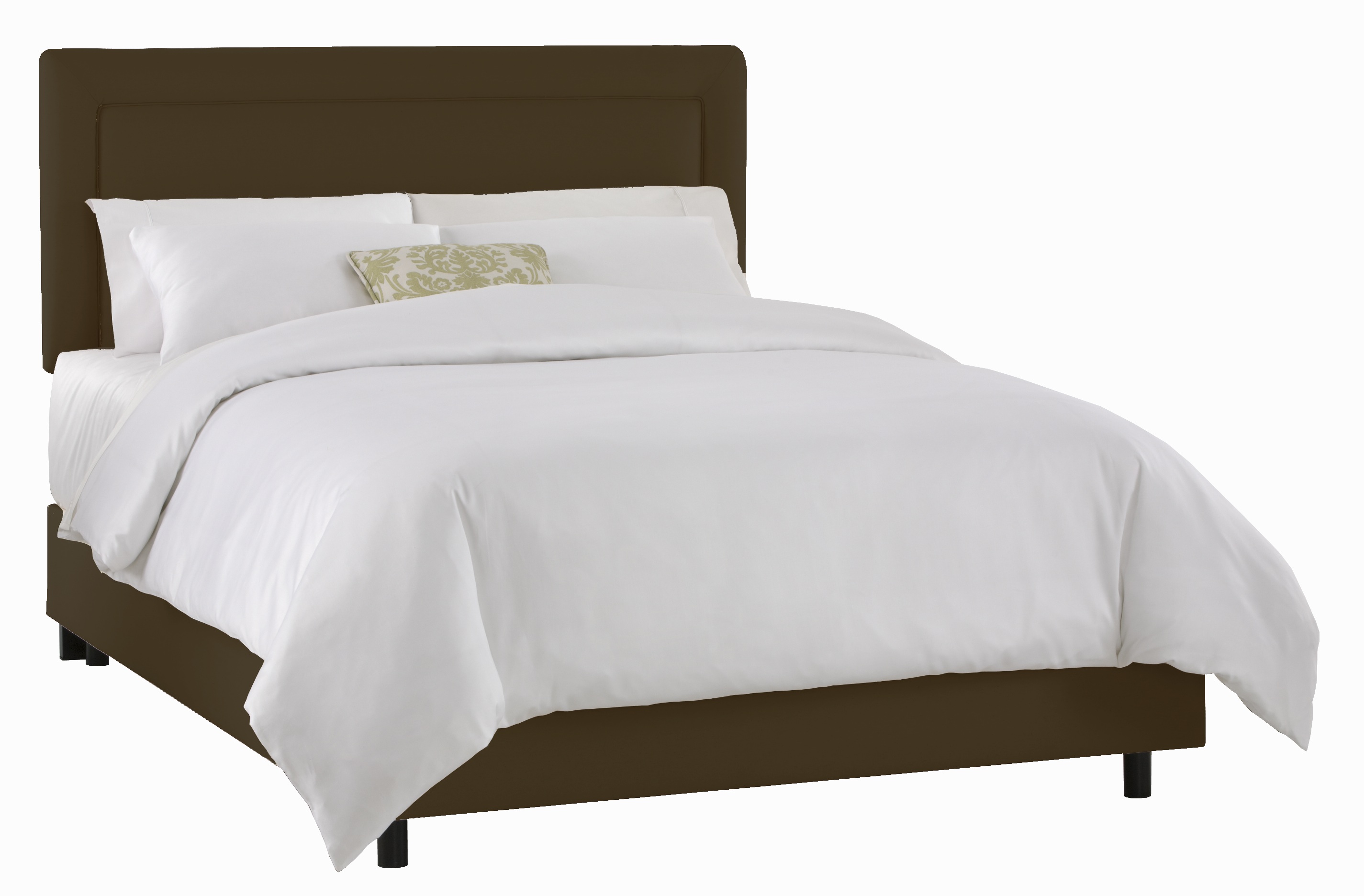 Skyline Furniture Border Bed in Twill Chocolate Best Price