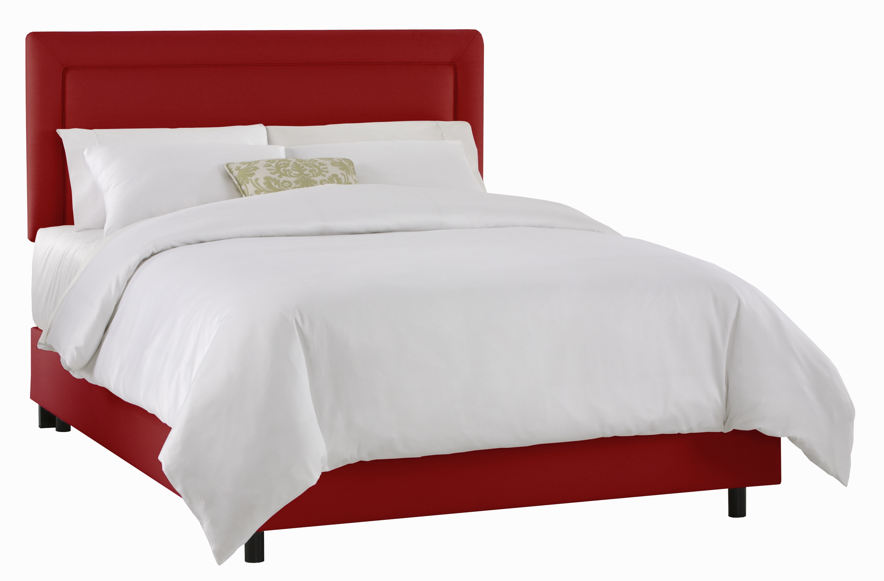 Skyline Furniture Border Bed in Twill Red Best Price