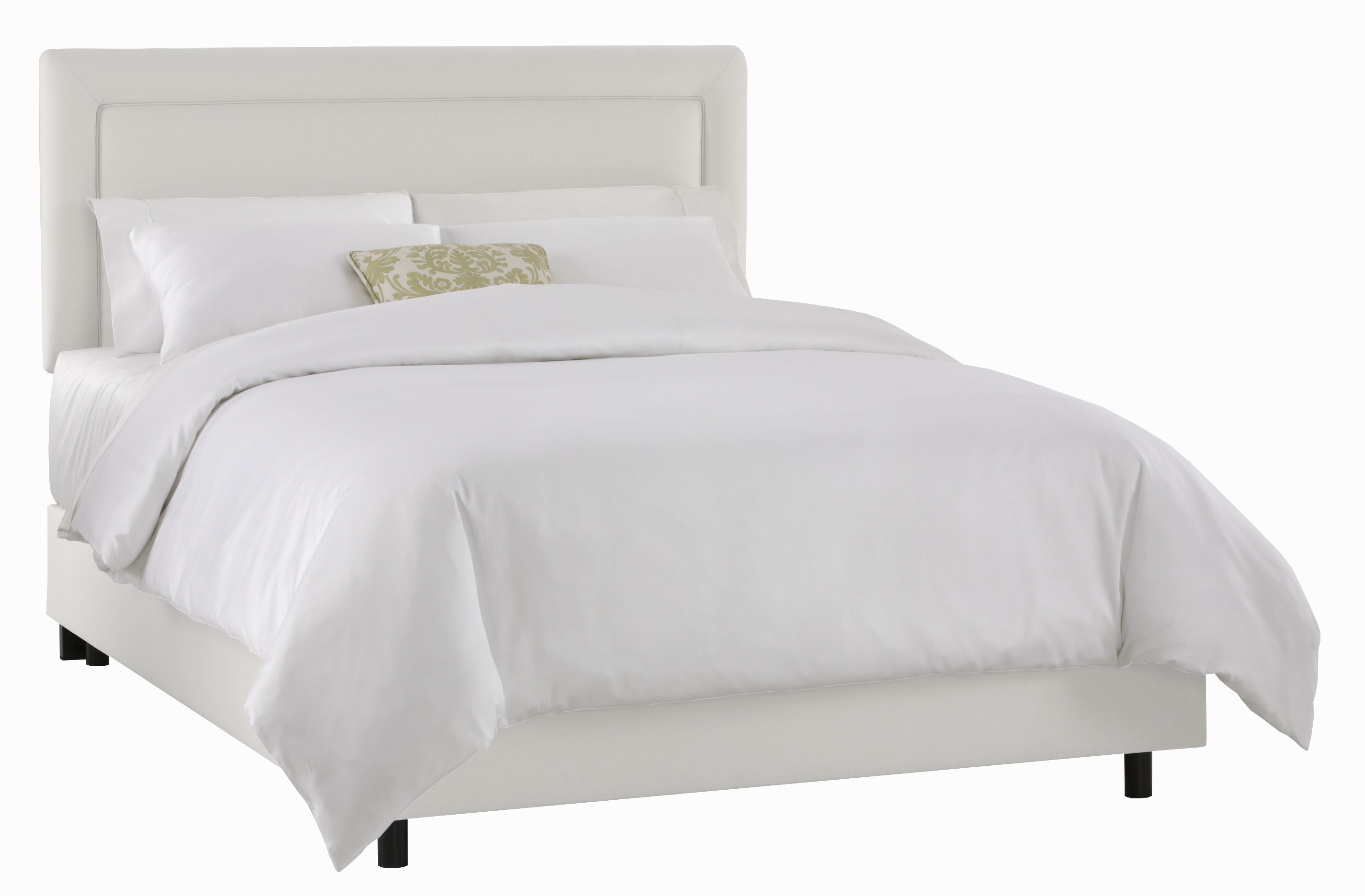 Skyline Furniture Border Bed in Twill White Best Price