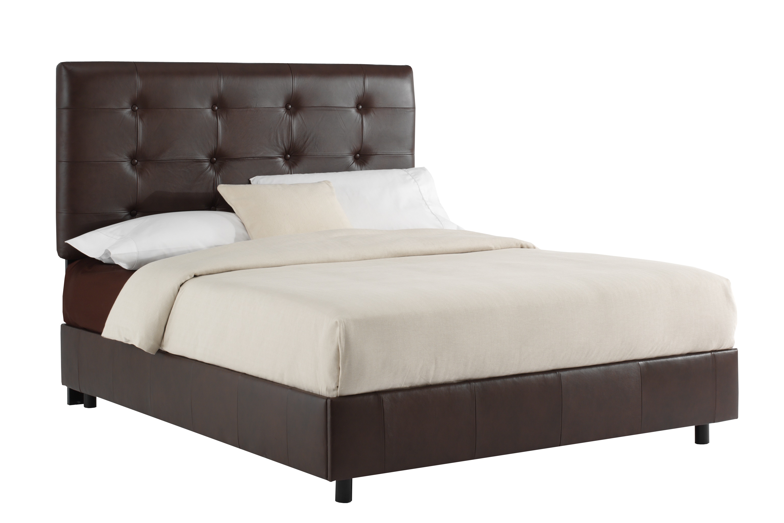 Skyline Furniture Brown Leather Panel Bed Best Price