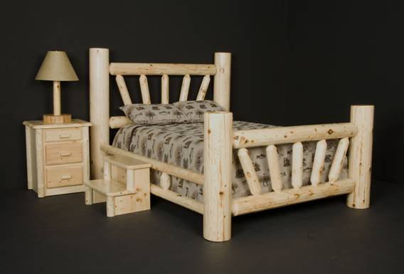 Viking Log Furniture Big Starburst Bed Panel Bed Best Price