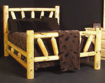 Viking Log Furniture Starburst Bed Panel Bed Best Price