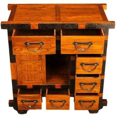 AsiaEXP 7 Drawer Rustic Accent Chest Metalwork Trim - FREE Inside Delivery! by AsiaEXP