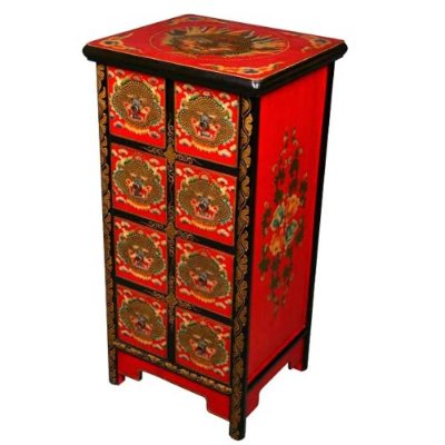 AsiaEXP 8 Drawer Tibetan Mini Accent Chest with Chinese Dragons - FREE Inside Delivery! by AsiaEXP